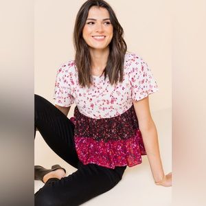 Francesca’s floral blouse